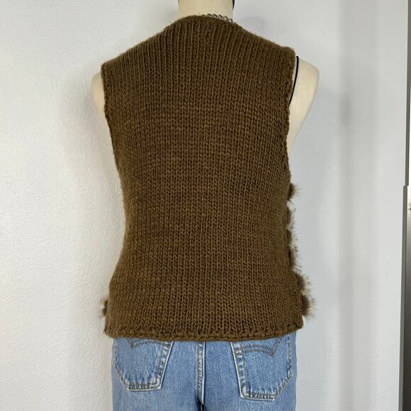 Jack by BB Dakota Fairycore Faux Fur Knit Vest Open - Picture 2 of 6